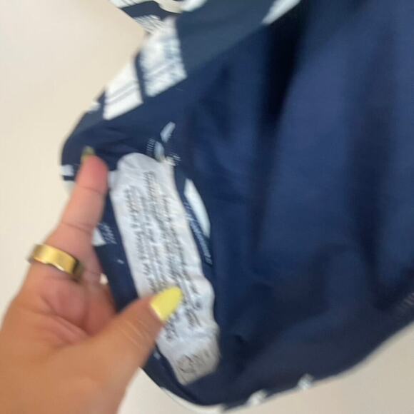 NWT Hurley Cross Open Back Pull On Padded Blue White Full Coverage Swimsuit M - Picture 4 of 7